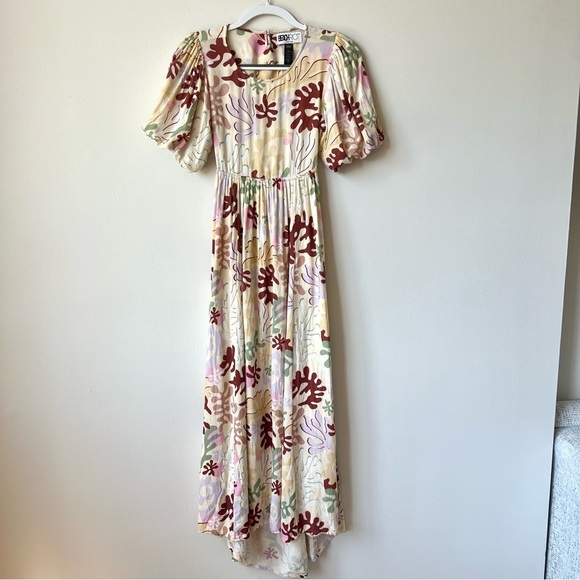 Beach Riot Weston Cutout Puff Sleeve Backless Linen Maxi Dress - Picture 3 of 9